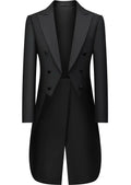 Men's Classic Slim Fit Black Suit with Tails