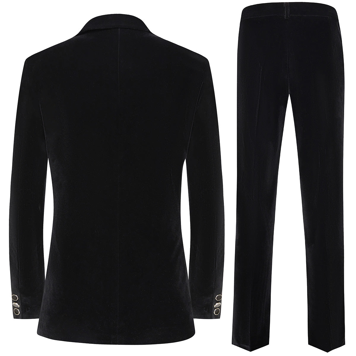 Men's Peak Lapel with Rhinestone Luxury Velvet Black Tuxedo
