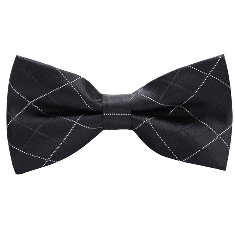 Men's Classic Black  Plaid Bow Tie