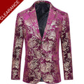 Men's Metallic Floral Print Tuxedo Purple Only Jacket