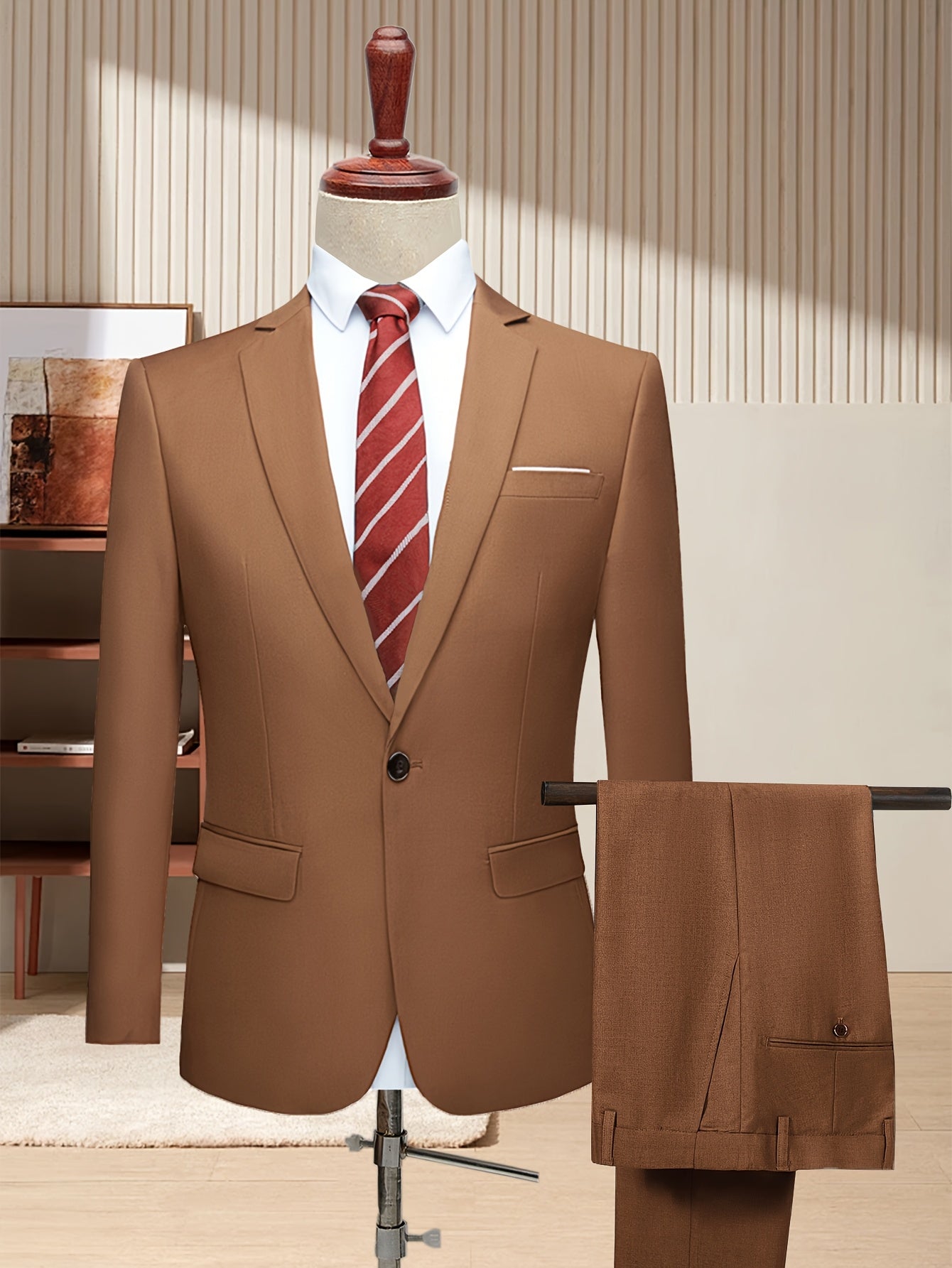 3pcs Classic Tuxedo Suit - Formal Suit For Men - High Quality, Comfortable Fit, Stylish Lapel For Weddings, Parties, Formal Events, Business Meetings And Special Occasions