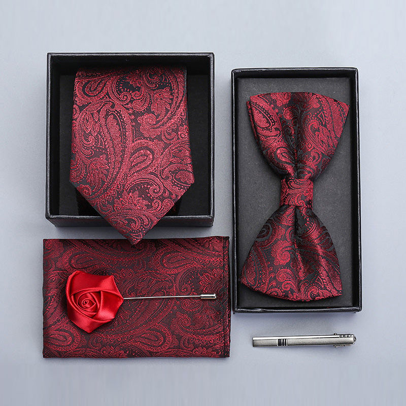Men's  6-piece Set  High Quality Paisley Accessories 5 color