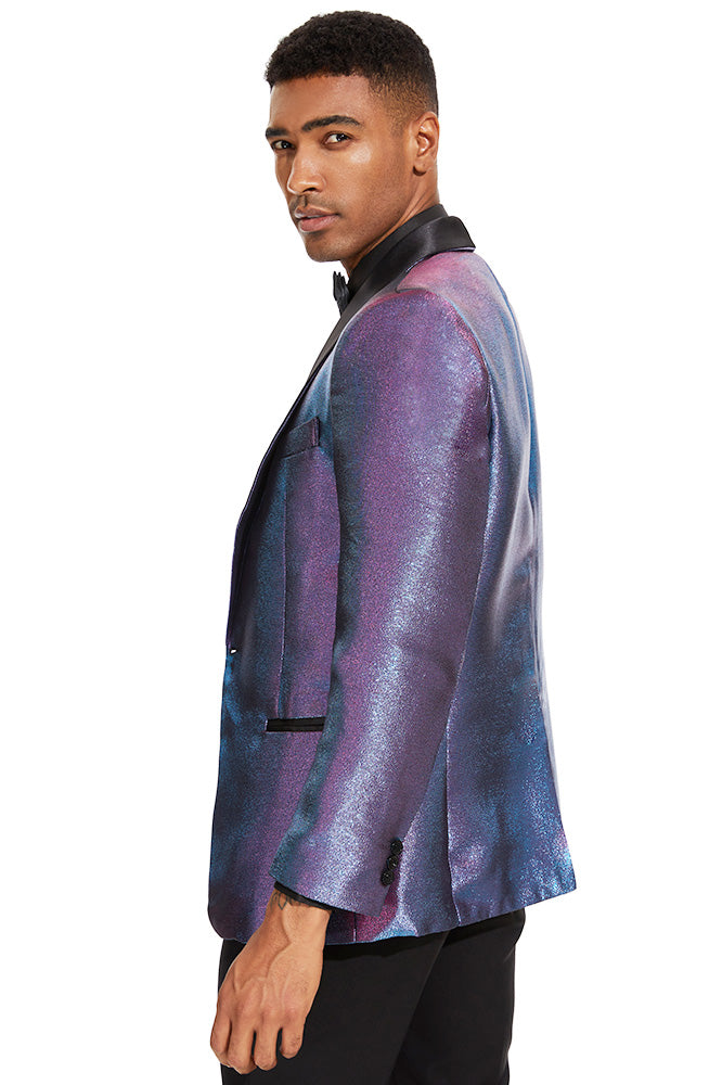 Men's 2-Piece Flashy Tuxedo with Purple and Blue Gradient Flash