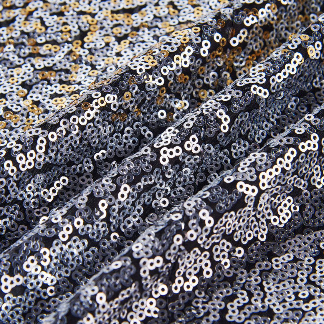 Men's Shimmering Gradient Sequin Tuxedo Jacket Gold Silver