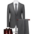 Men's 2-Piece Classic Two Button Casual Gray Suit