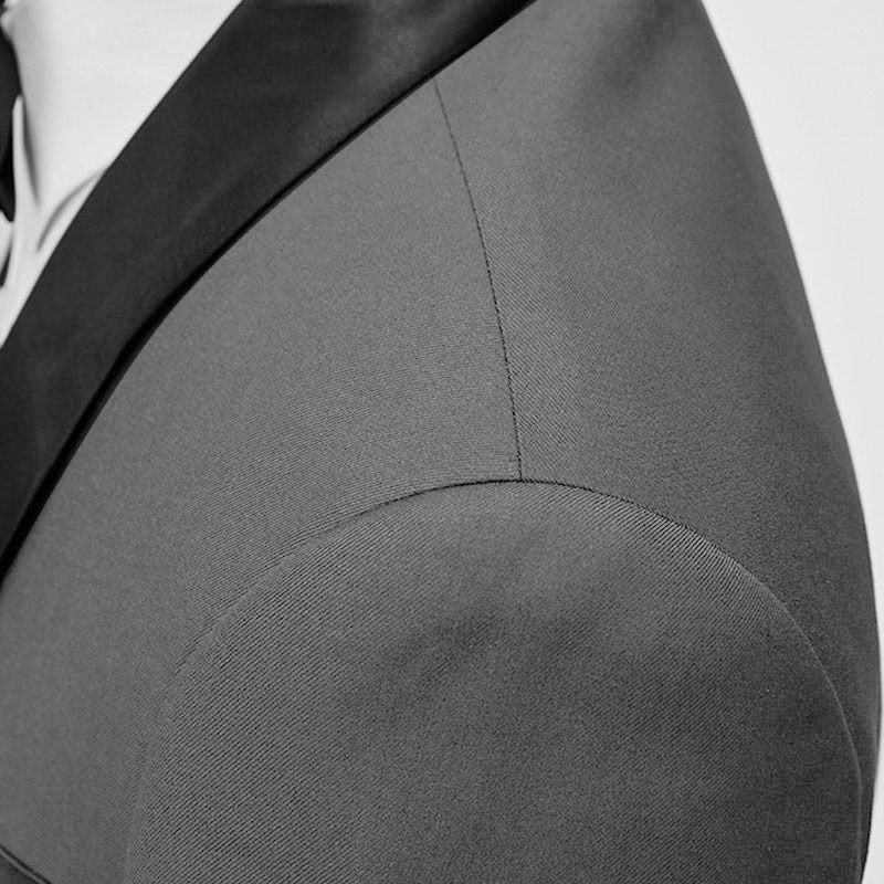 Men's 3-Piece Classic Groom Dresses Elegant Dark Gray Groomsmen Suit