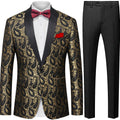 Men's Classic Paisley Shawl Collar Gold Tuxedo Jacket