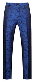 【Select pants size for set】Mens Jacuard Royal Blue Tuxedo