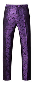 【Select pants size for set】Men's Jacquard Dark Purple Pants