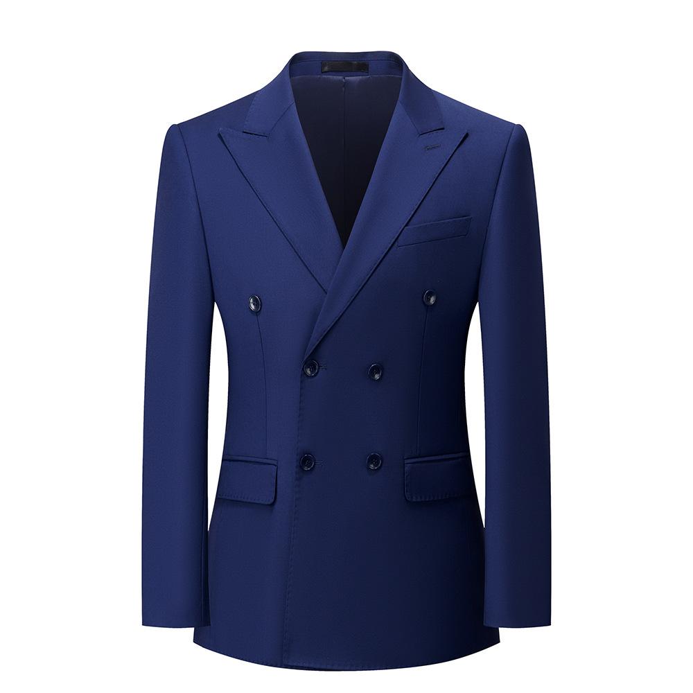 Men's 2-Piece Slim Fit Double-Breasted Blue Suit