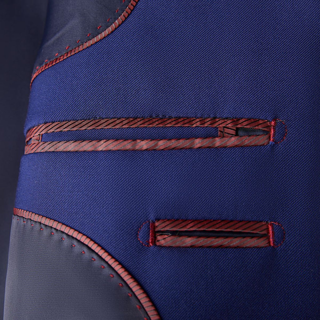 Men's 2-Piece Slim Fit Double-Breasted Blue Suit