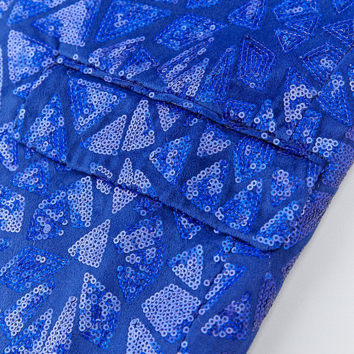 Men's Sequin Geometric Mosaic Blue Tuxedo