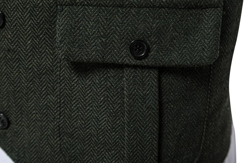 Men's Tweed Vintage Wedding Green Vest