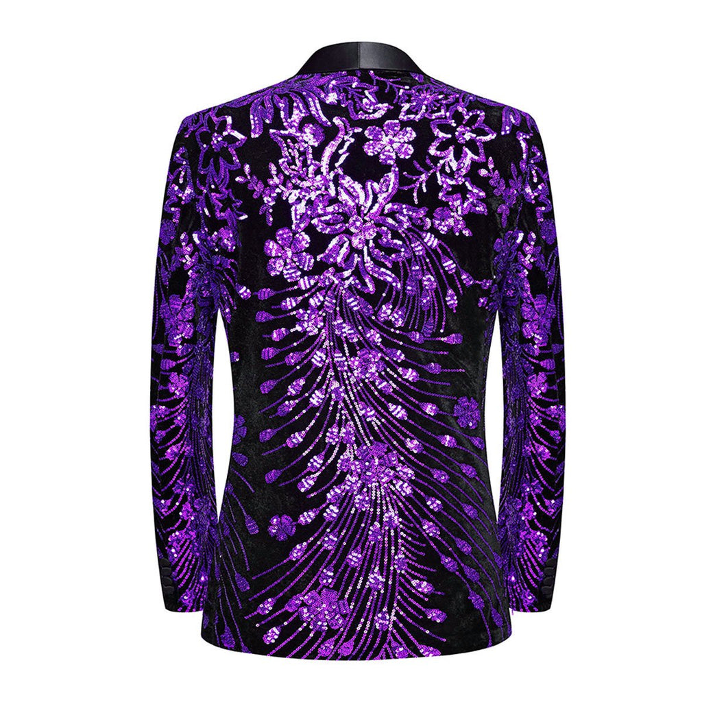 Men's Sequin Purple Jacket Falling Stars