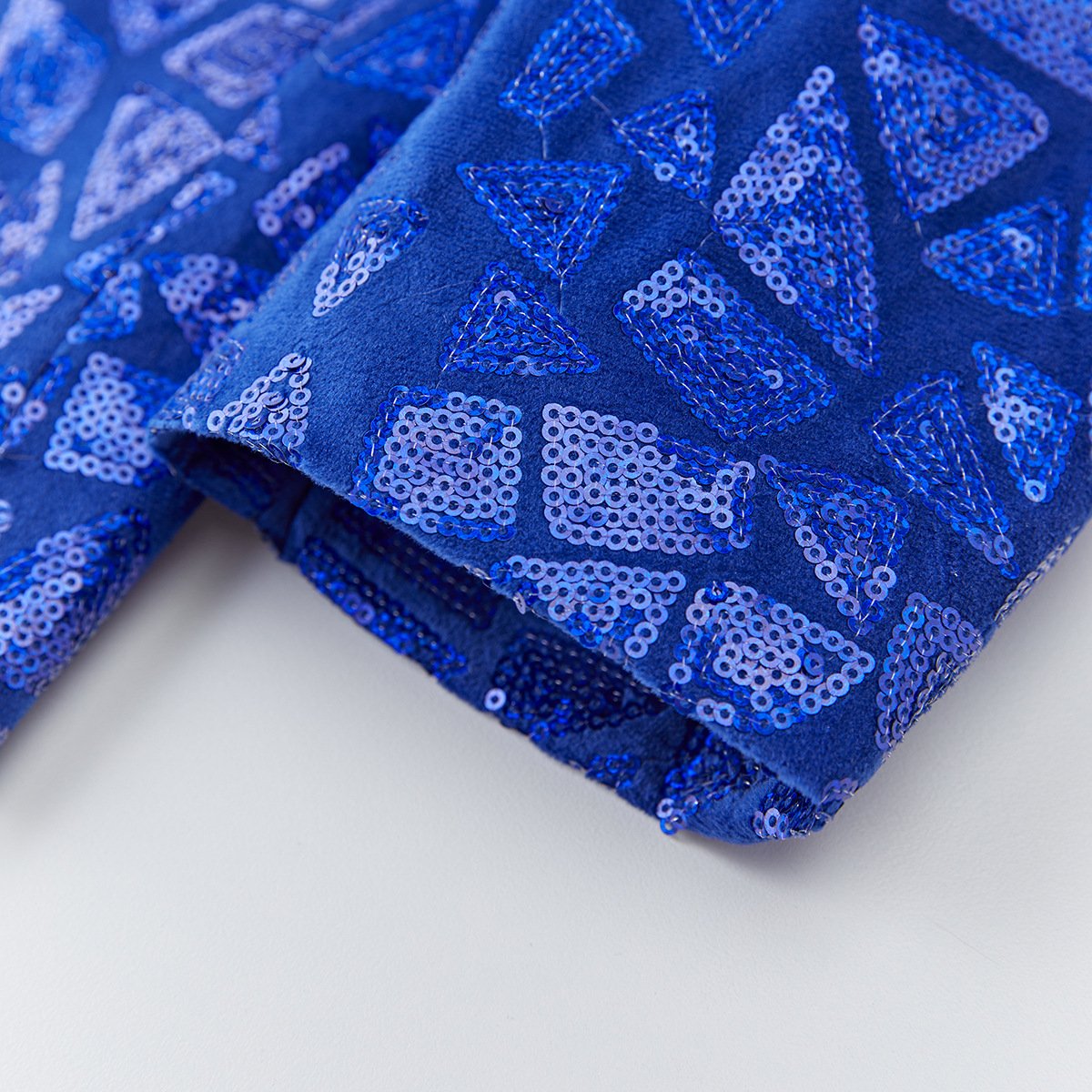 Men's Sequin Geometric Mosaic Blue Tuxedo