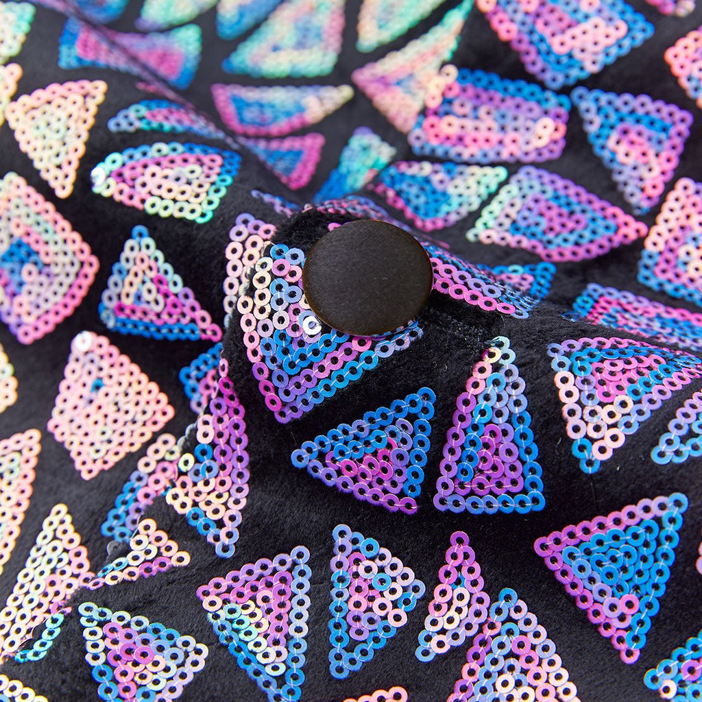 Men's Sequin Geometric Mosaic Purple Tuxedo