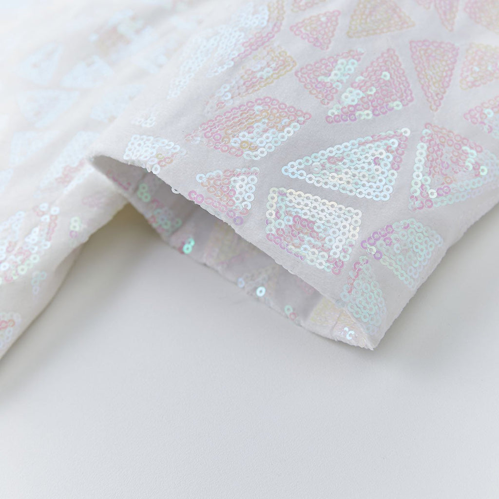 Men's Sequin Pink Geometric Mosaic White Tuxedo