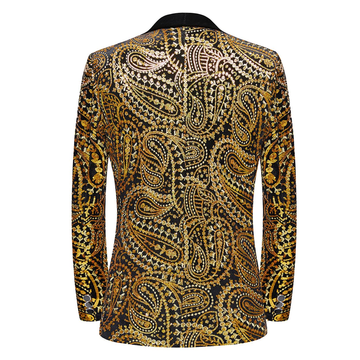 Men's Sequin Paisley Golden Tuxedo Jacket
