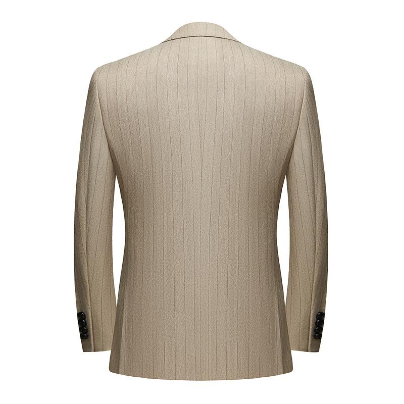 Men's 3-Piece Stripe Beige Suit