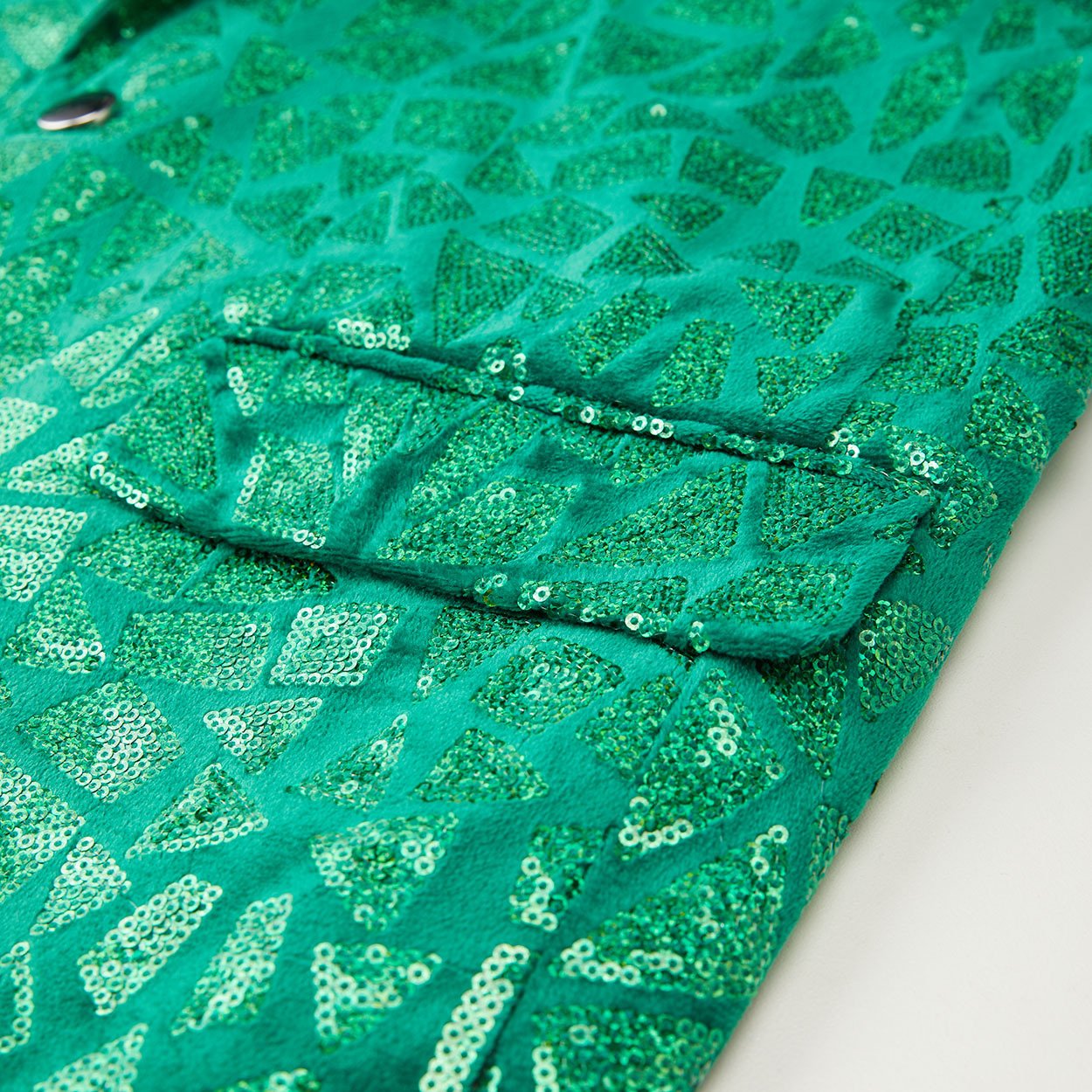 Men's Sequin Geometric Mosaic Green Tuxedo