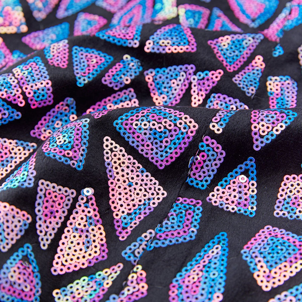 Men's Sequin Geometric Mosaic Purple Tuxedo