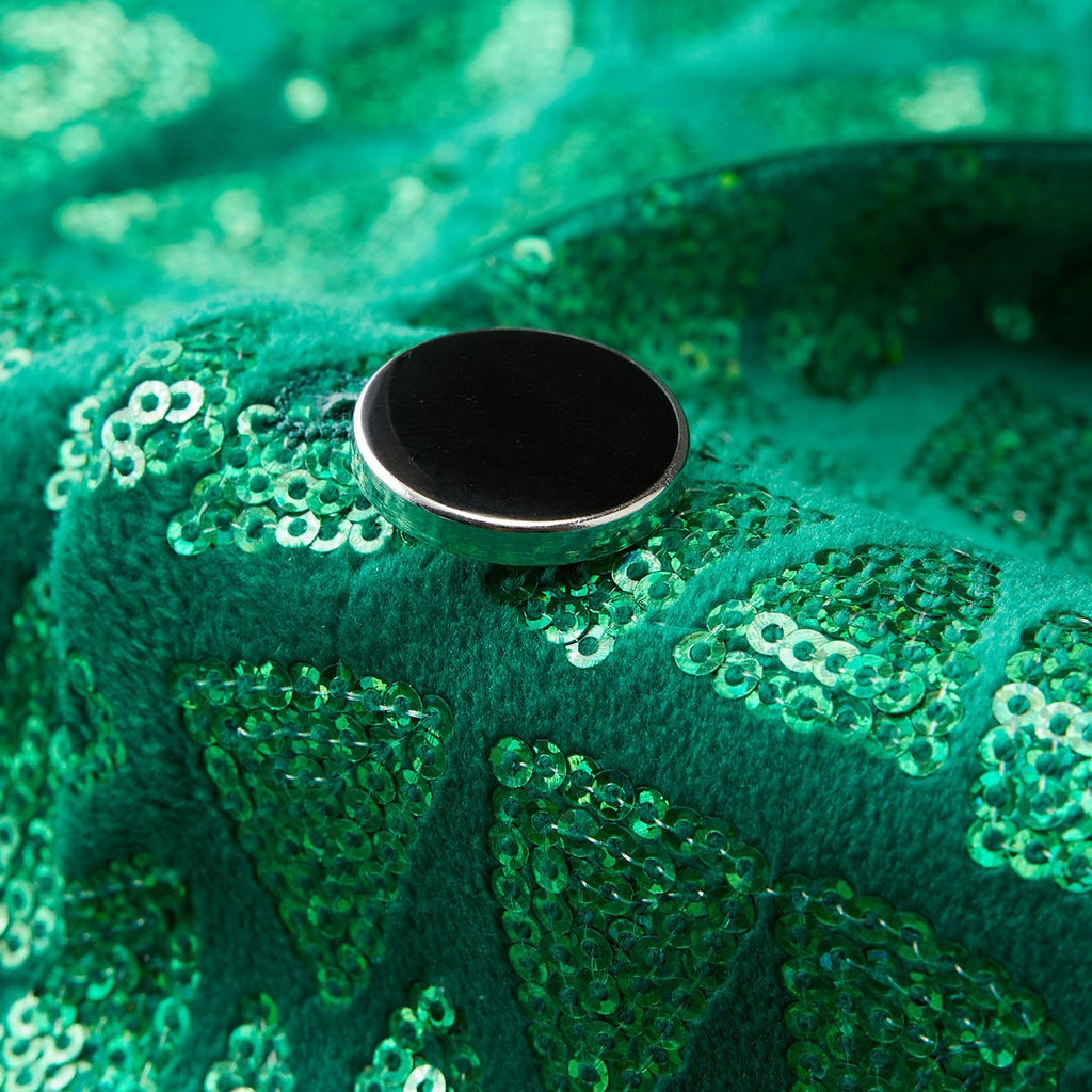 Men's Sequin Geometric Mosaic Green Tuxedo