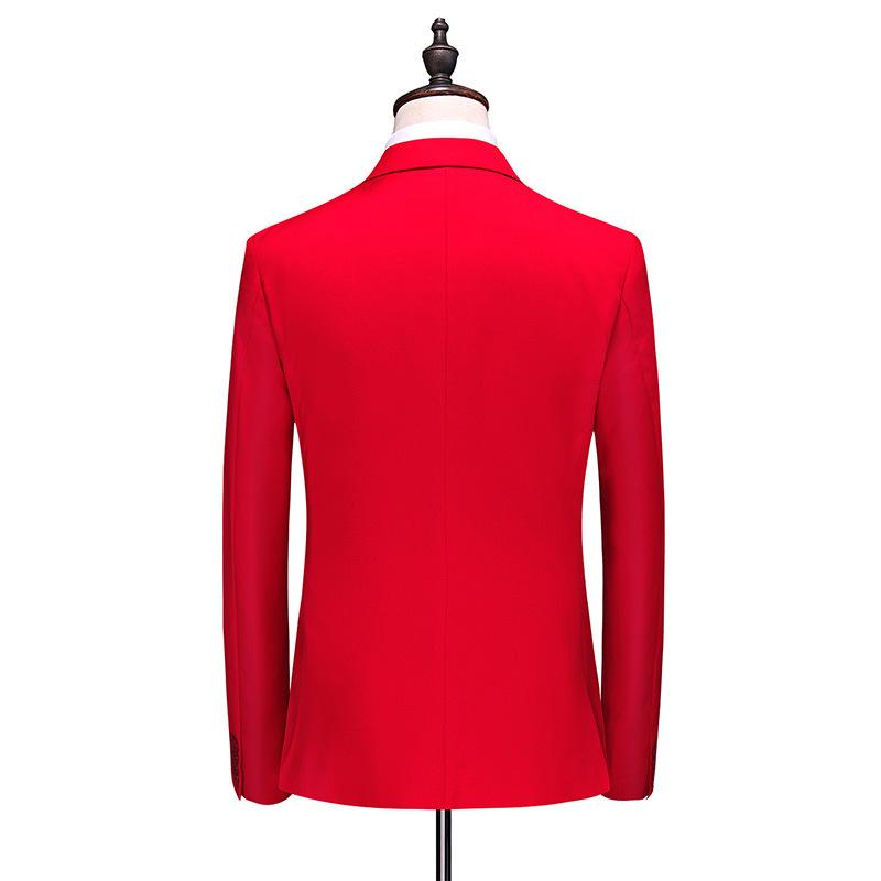 Men’s 3-Piece Classic Double-breasted Red Suit