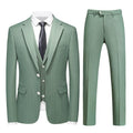 Men's Three-Piece Subtile Striped Sage Green Suit