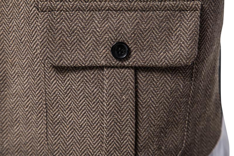 Men's Tweed Vintage Casul Brow Vest