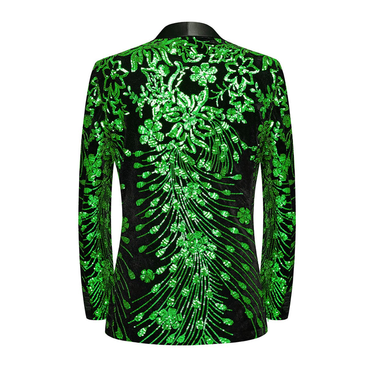 Men's Sequin Jacket Green Falling Stars