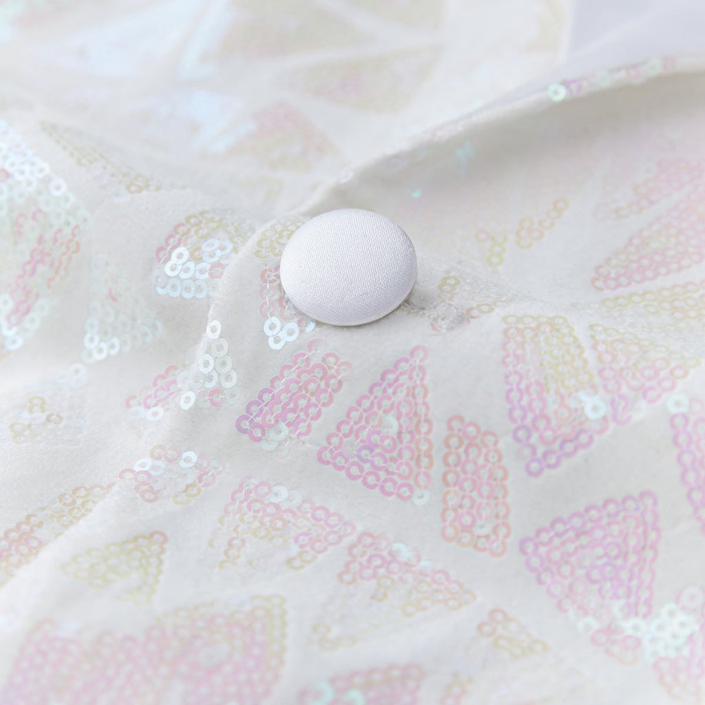 Men's Sequin Pink Geometric Mosaic White Tuxedo