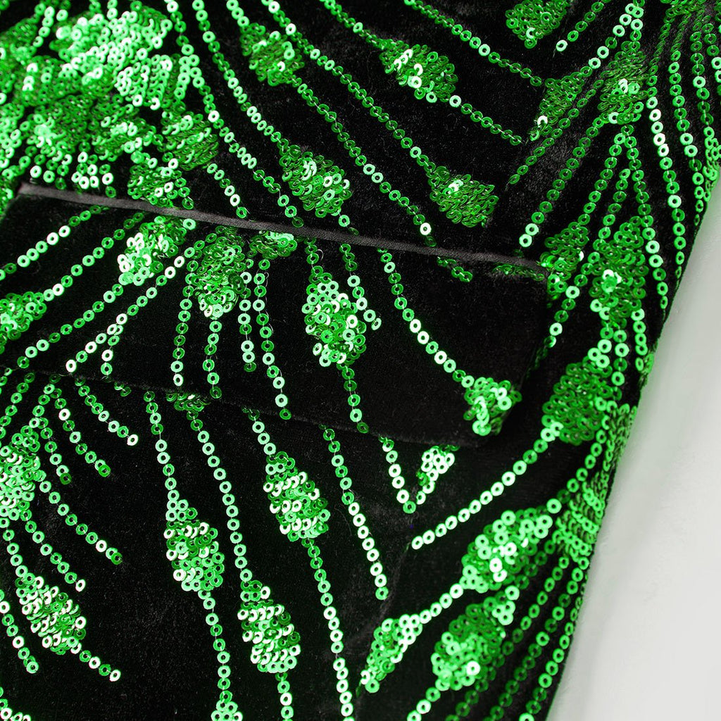 Men's Sequin Jacket Green Falling Stars