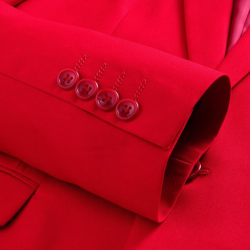 Men’s 3-Piece Classic Double-breasted Red Suit