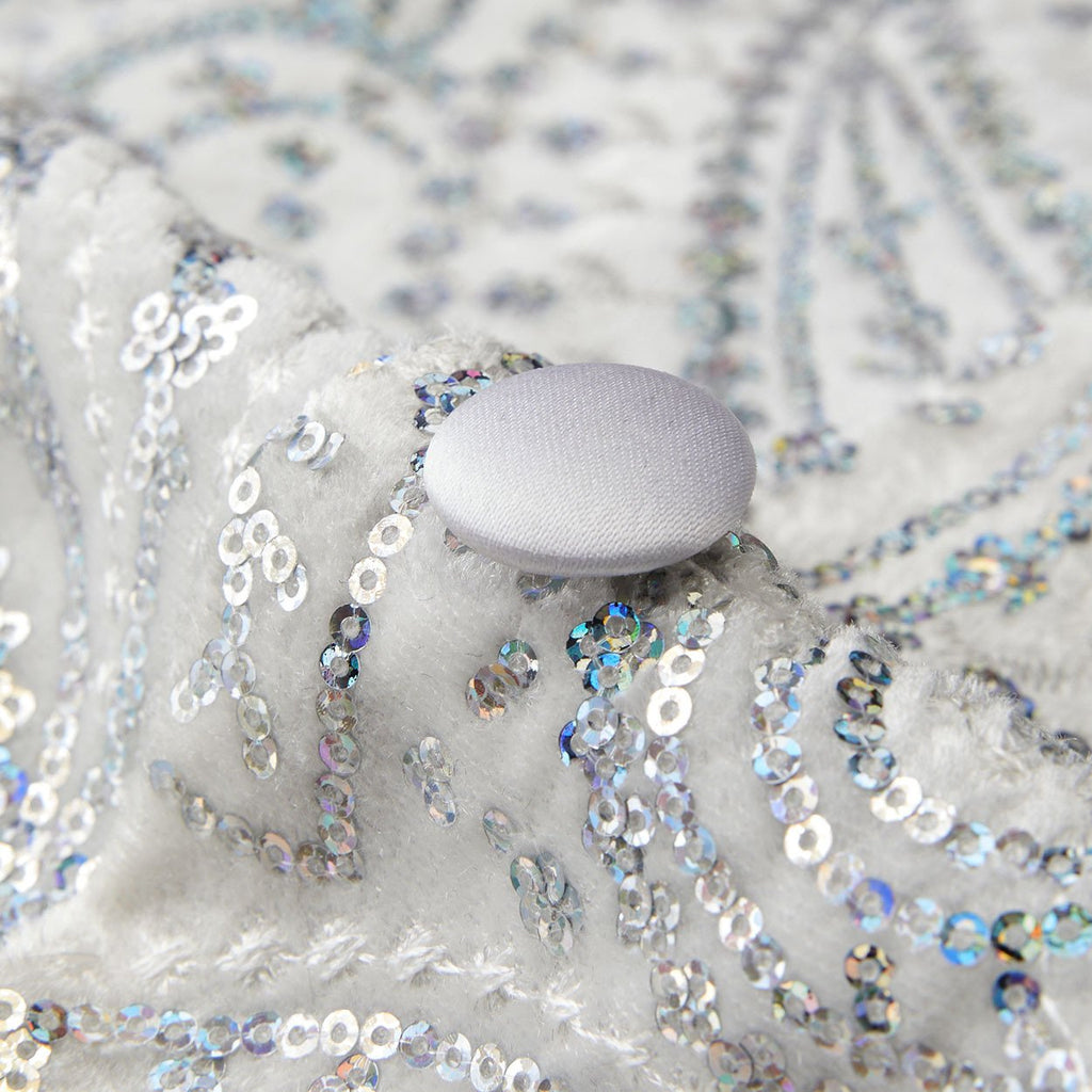 Men's Silver Sequin Paisley Dark White Tuxedo Jacket