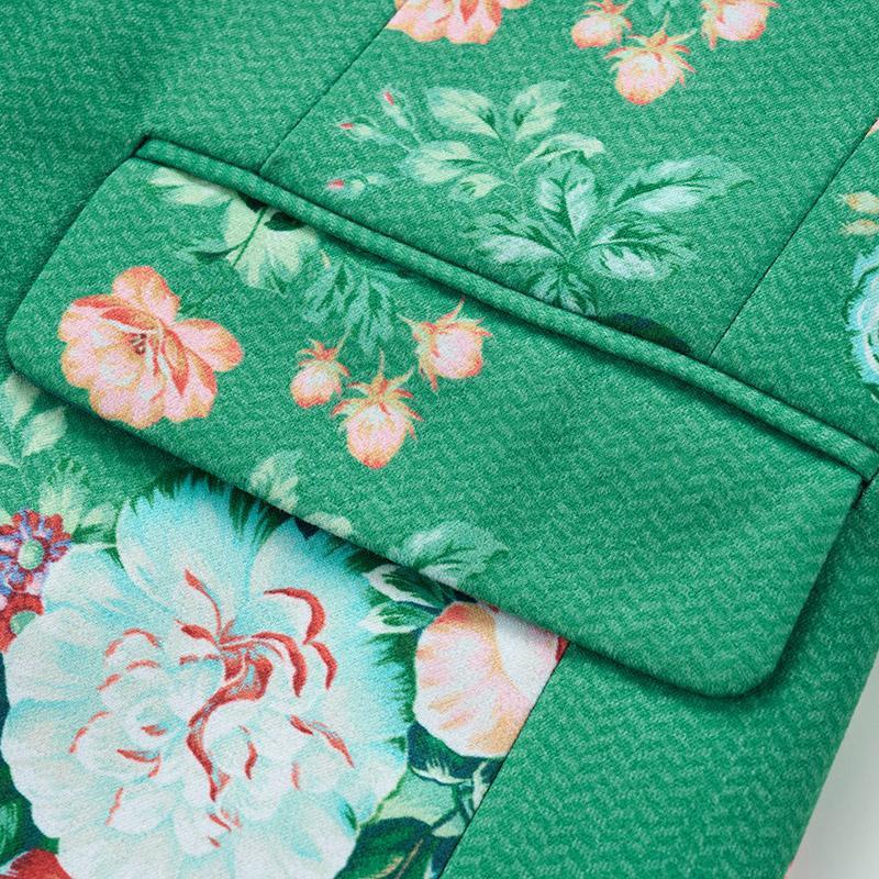 Men's Garden Green Tuxedo Floral Embraided Jacket