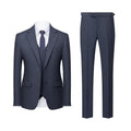 Men's 3-Piece Causal Striped Two Button Blue Gray Suit