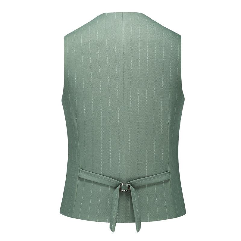 Men's Three-Piece Subtile Striped Sage Green Suit