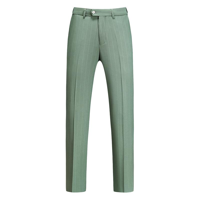 Men's Three-Piece Subtile Striped Sage Green Suit