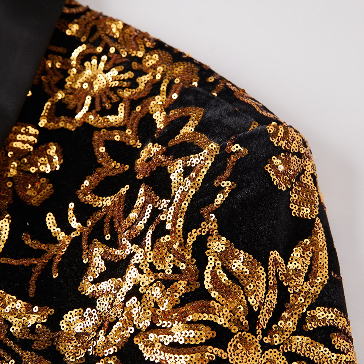 Men's Sequin Jacket Golden Falling Stars
