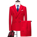 Men’s 3-Piece Classic Double-breasted Red Suit