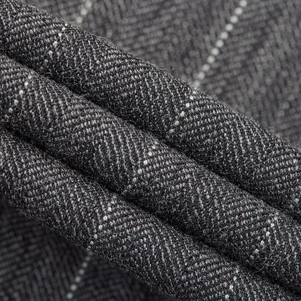 Men's Stripe 3-Piece Slim Fit Light Gray Suit