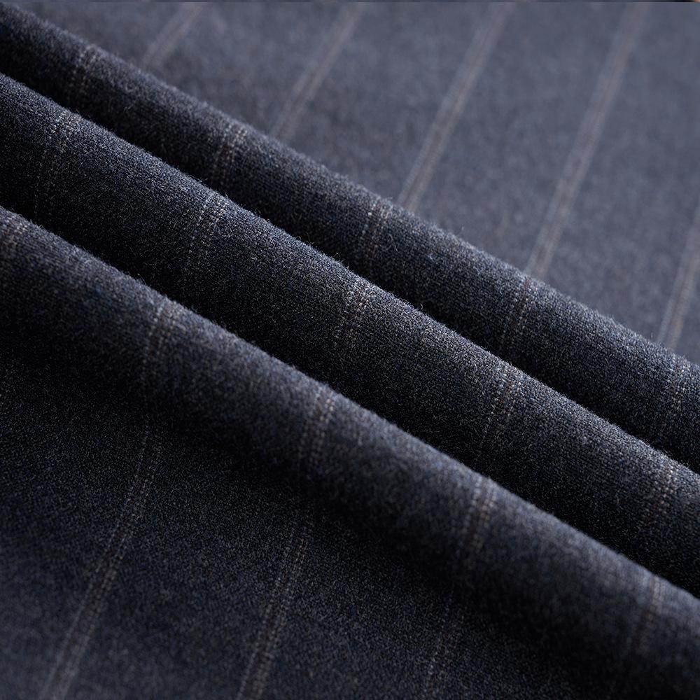 Men's Peak Lapel 3-Piece Striped Two Button Dark Gray Suit