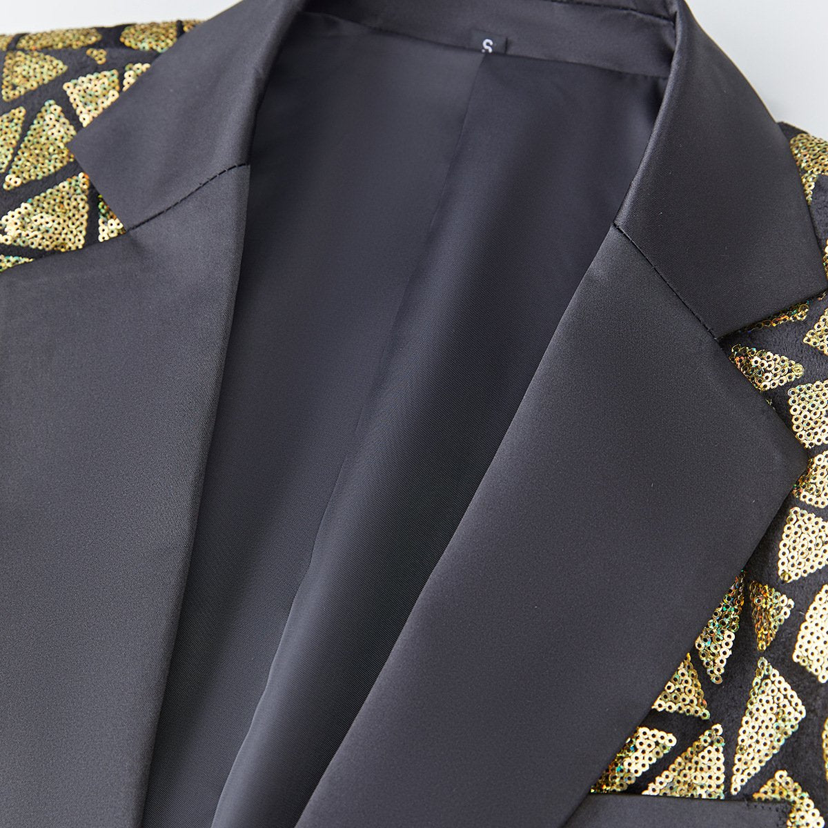 Men's Sequin Geometric Mosaic Gold Tuxedo