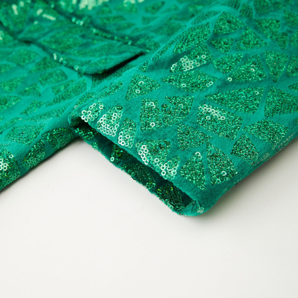 Men's Sequin Geometric Mosaic Green Tuxedo