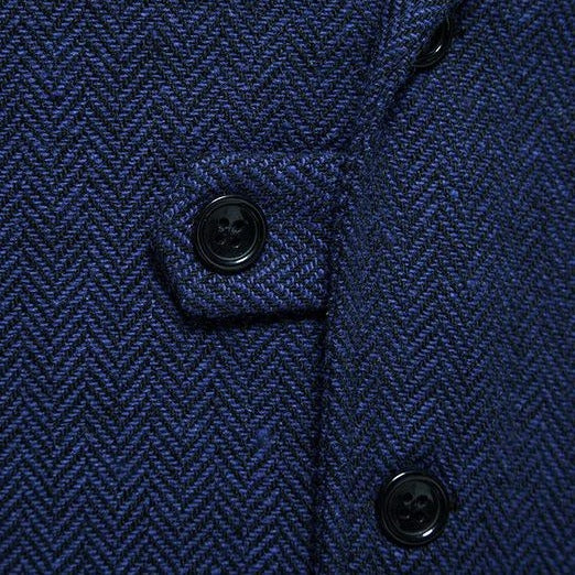 Men's Tweed Vintage Wedding Blue Vest