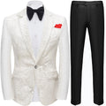 Men's 2-Piece Shimmering Fireworks Ivory Cream Tuxedo