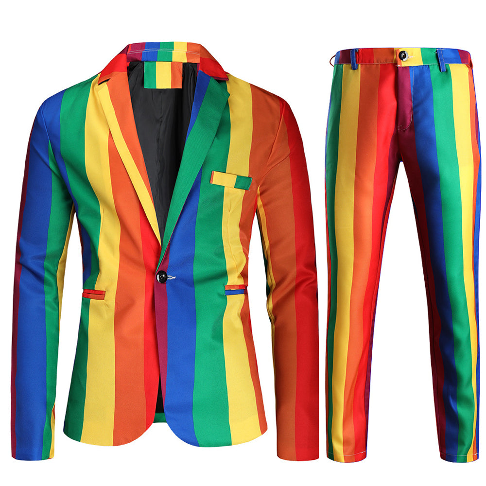 Men's 2-Piece Rainbow Pride Parade Blazer