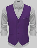 Men's Classic Purple Suit Vest Slim Fit Formal Waistcoat
