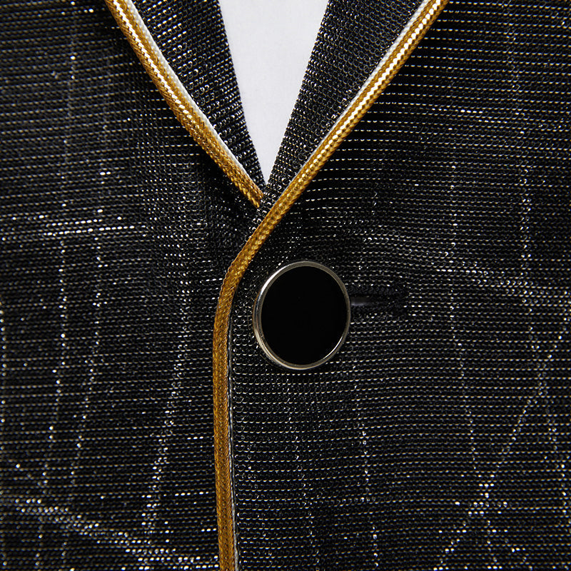 Men's 2-Piece Black Tuxedo Duo with Silver Trim