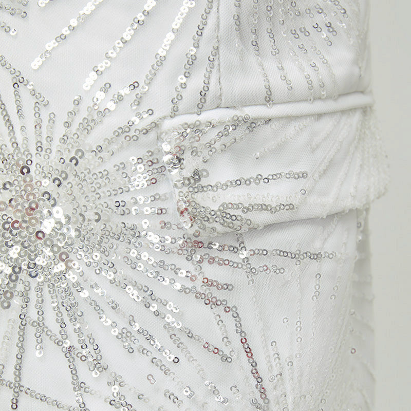 Men's 2-Piece Shimmering Fireworks Ivory Cream Tuxedo